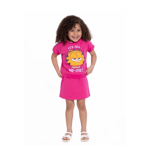 Garfield Toddler Girls Tee with Short Sleeves and Skirt Set, sz 2t, 4t NWT - Picture 1 of 5